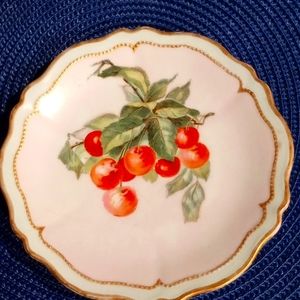 Vintage Hand painted Porcelain "Cherries" Plate 🍒